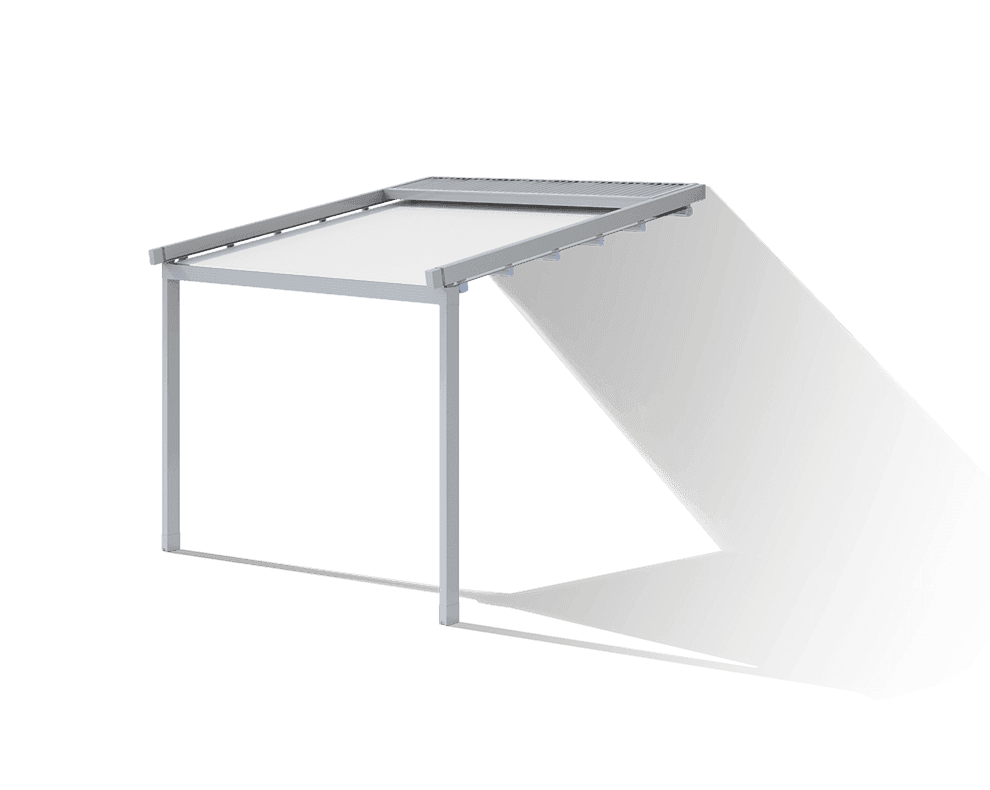 Pergole addossate inclinate Gibus render